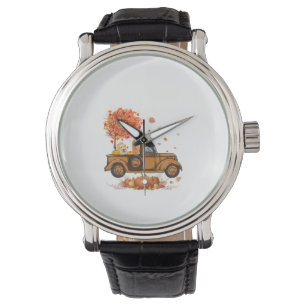 Golden Retriever Pumpkin Truck Autumn Leaf Fall th Watch