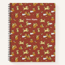 Golden Retriever Pumpkins Pattern Spiral Notebook