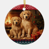Golden Retriever puppies Christmas