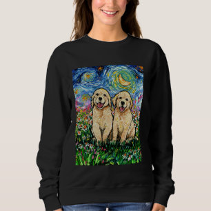 Golden Retriever Puppies Cute Starry Night Dog Lov Sweatshirt