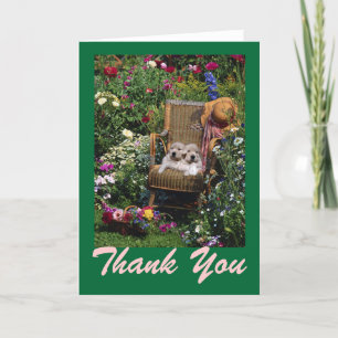 Golden Retriever Puppies Garden Thank You Card