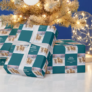 Golden Retriever Puppies In Snow Cute Christmas Wrapping Paper