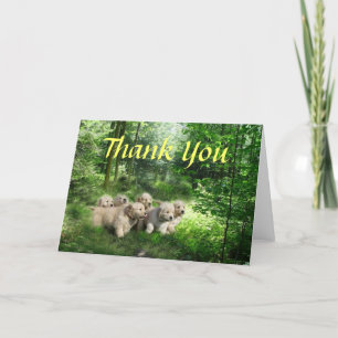 Golden Retriever Puppies Thank You Card