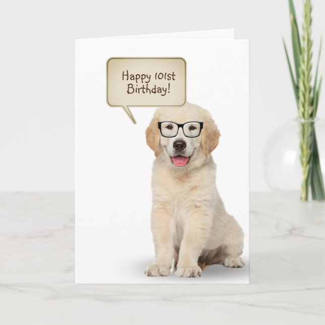 Golden Retriever Puppy 101st Birthday  Card (Front)