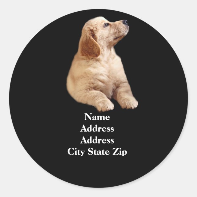 Golden Retriever Puppy Address Label (Front)