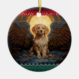 Golden Retriever puppy Angel Ceramic Tree Decoration