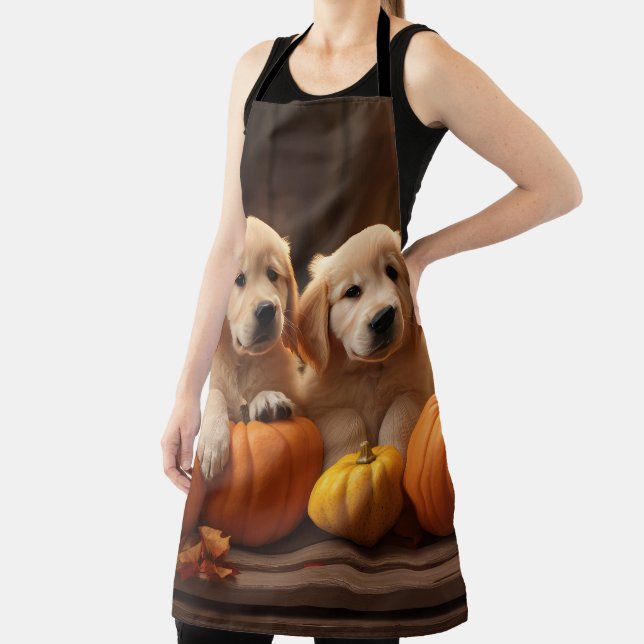 Golden Retriever Puppy Autumn Delight Pumpkin  Apron (Insitu)