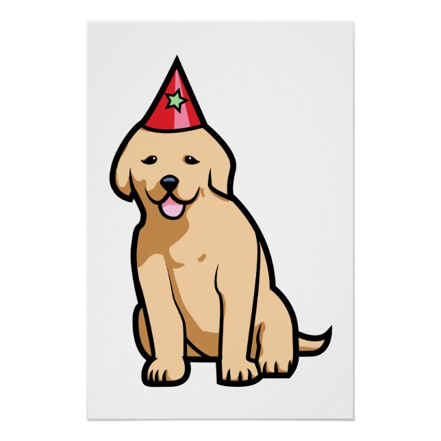 Golden Retriever Puppy Birthday Poster (Front)