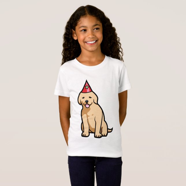 Golden Retriever Puppy Birthday T-Shirt (Front Full)