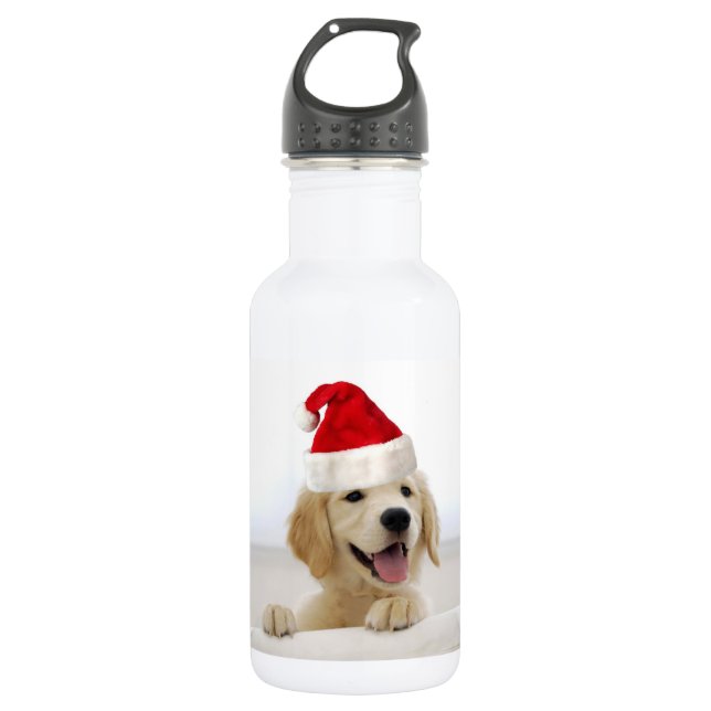 Golden Retriever Puppy Christmas 532 Ml Water Bottle (Front)