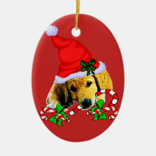 Golden Retriever Puppy Christmas Ceramic Tree Decoration