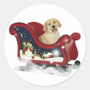 Golden Retriever Puppy Classic Round Sticker