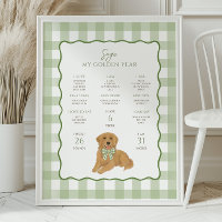 Golden Retriever Puppy Dog 1st Birthday Milestone 