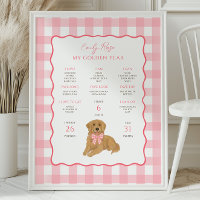 Golden Retriever Puppy Dog 1st Birthday Milestone
