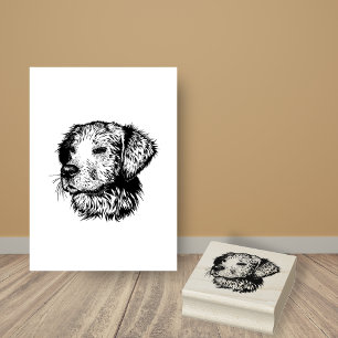 Golden Retriever Puppy Dog Breed Head Rubber Stamp