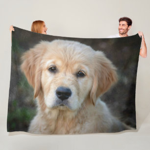 Golden Retriever Puppy Fleece Blanket