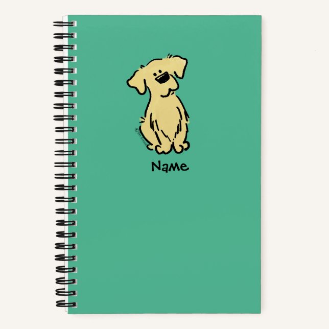 Golden Retriever Puppy - Green - Notebook (Front)