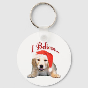 Golden Retriever Puppy I Believe Key Ring