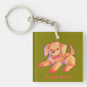 Golden retriever puppy key ring