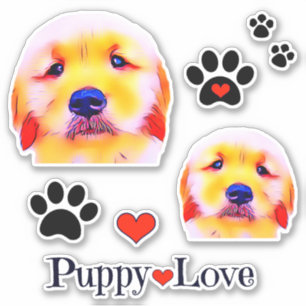 Golden Retriever Puppy Love and Pawprints Group