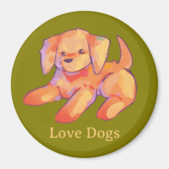 Golden retriever puppy magnet (Front)