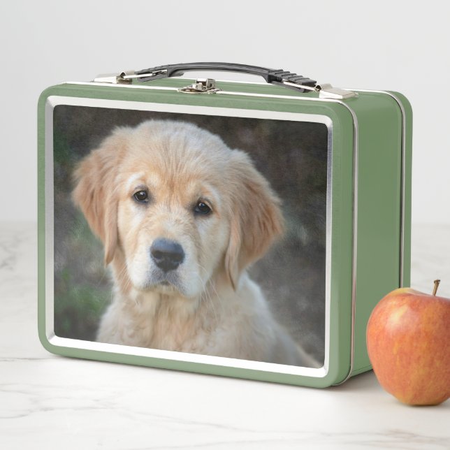 Golden Retriever Puppy Metal Lunch Box (In Situ)