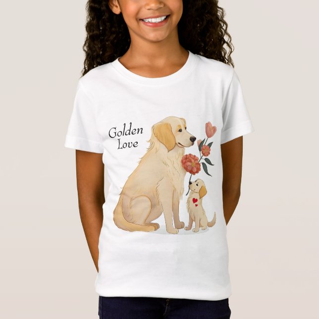 Golden Retriever Puppy Mother's Day T-Shirt (Front)