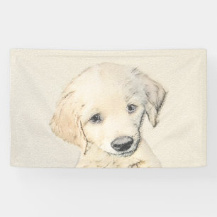 Golden Retriever Puppy Painting - Original Dog Art Banner