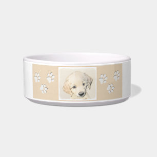 Golden Retriever Puppy Painting - Original Dog Art Bowl