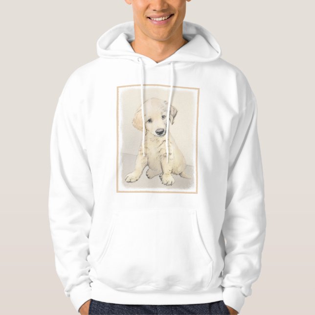 Golden Retriever Puppy Painting - Original Dog Art Hoodie (Front)