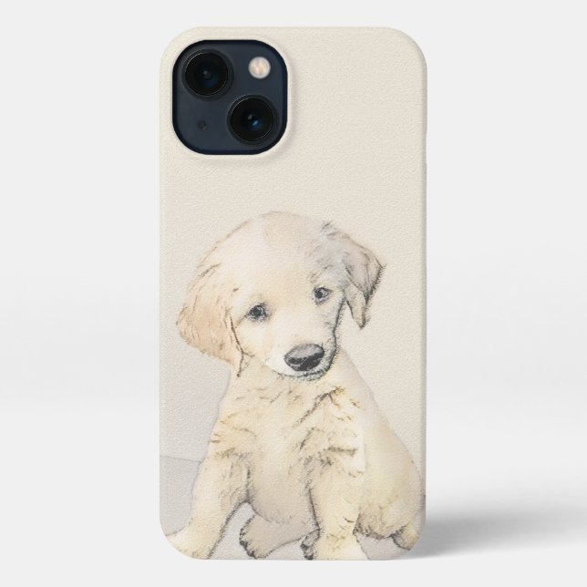 Golden Retriever Puppy Painting - Original Dog Art iPhone Case (Back)