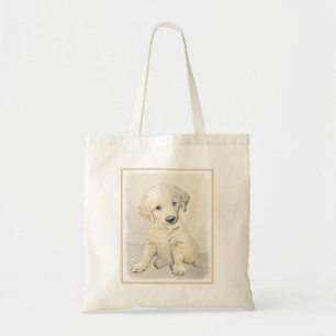 Golden Retriever Puppy Painting - Original Dog Art Tote Bag