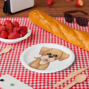Golden Retriever Puppy Paper Plate