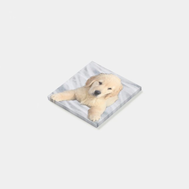 Golden Retriever Puppy Post It Notes (Angled)