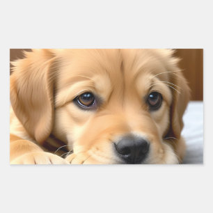 Golden Retriever Puppy Rectangular Sticker