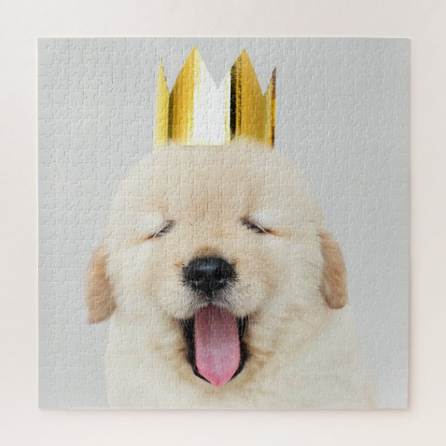Golden Retriever Puppy Sleepy in Crown Jigsaw Puzzle (Vertical)
