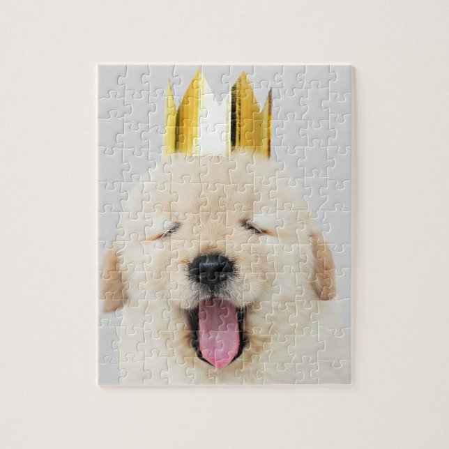 Golden Retriever Puppy Sleepy in Crown Jigsaw Puzzle (Vertical)