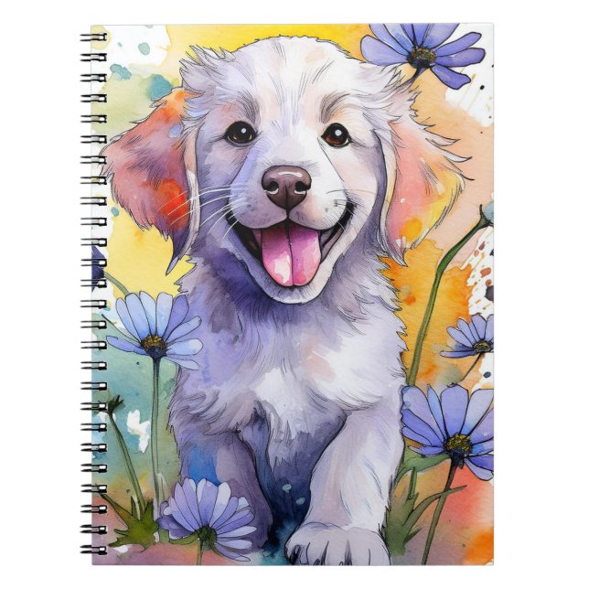 Golden Retriever Puppy Spiral Notebook (Front)