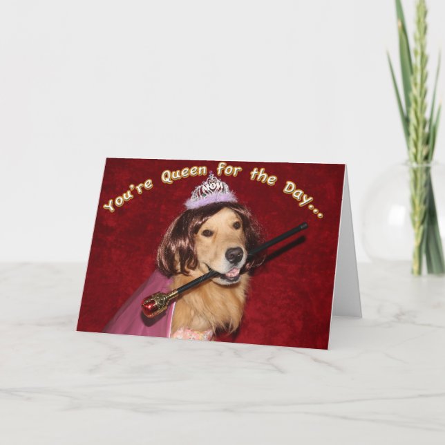 Golden Retriever Queen Mum for Mother's Day Card (Front)