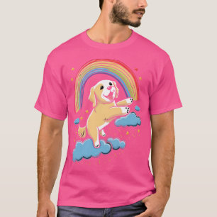 Golden Retriever Rainbow Cloud Cute Animals Kawaii T-Shirt