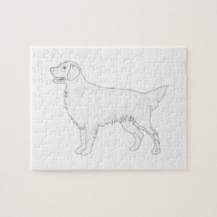 Golden Retriever Ready to Colour Design Jigsaw Puzzle