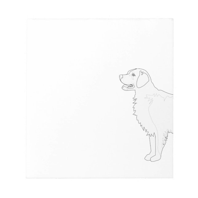 Golden Retriever Ready to Colour Design Notepad (Front)