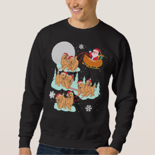 Golden Retriever Reindeer Santa Sleigh Sweatshirt