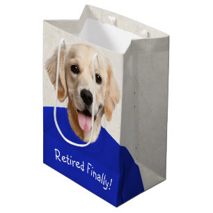 Golden Retriever Retirement Humour Medium Gift Bag