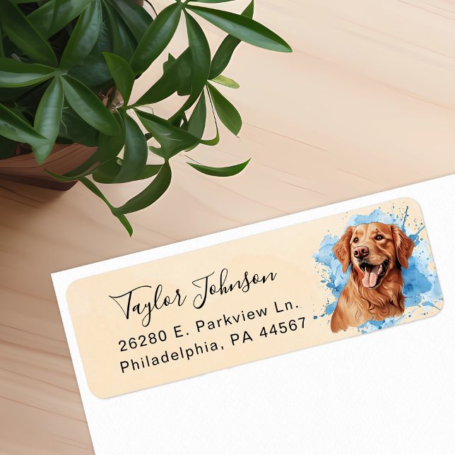 Golden Retriever Return Address Label (Creator Uploaded)