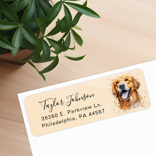 Golden Retriever Return Address Label