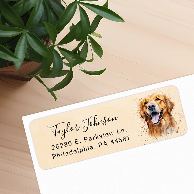 Golden Retriever Return Address Label (Creator Uploaded)