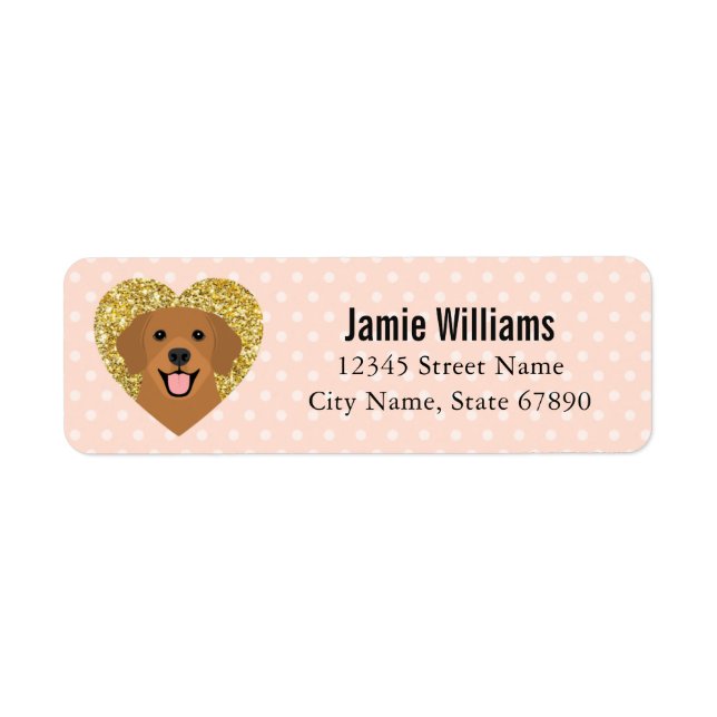 Golden Retriever Return Address Labels (Front)