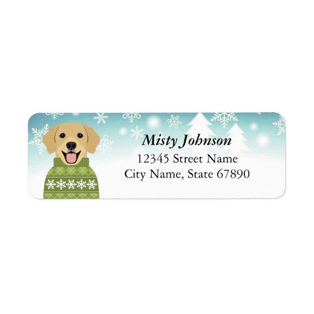 Golden Retriever Return Address Labels (Front)