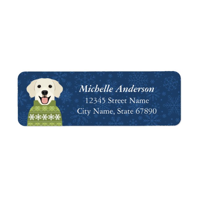 Golden Retriever Return Address Labels (Front)